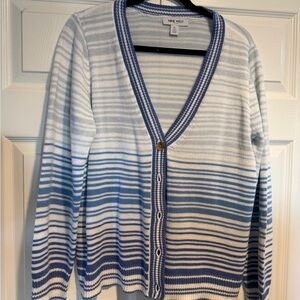 Nine West Blue and White Knit Sweater